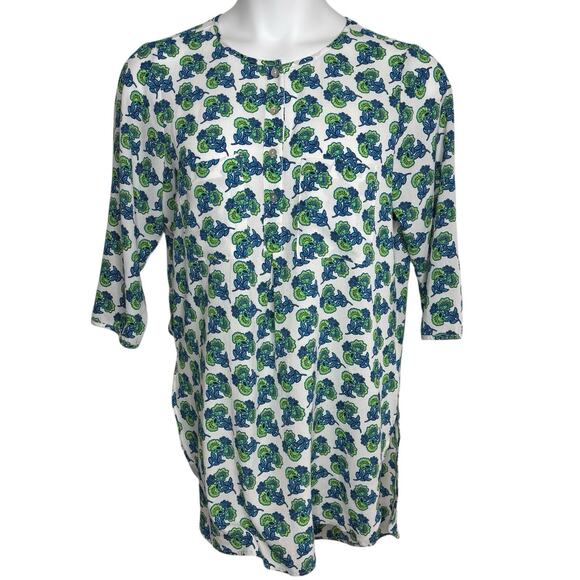 FIG & FLOWER Womens Size Large L Floral 3/4‎ Sleeve Boho Top Blouse - Picture 11 of 16